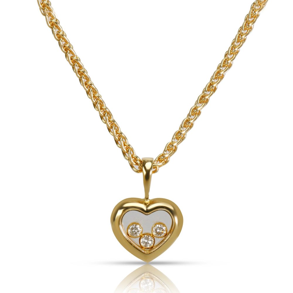 Chopard Happy Hearts Icon Pendant in 18K Yellow Gold 0.1 CTW